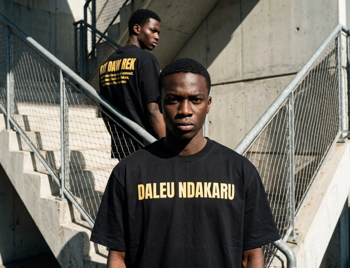 Lookbook DALEU NDAKARU dans les escaliers